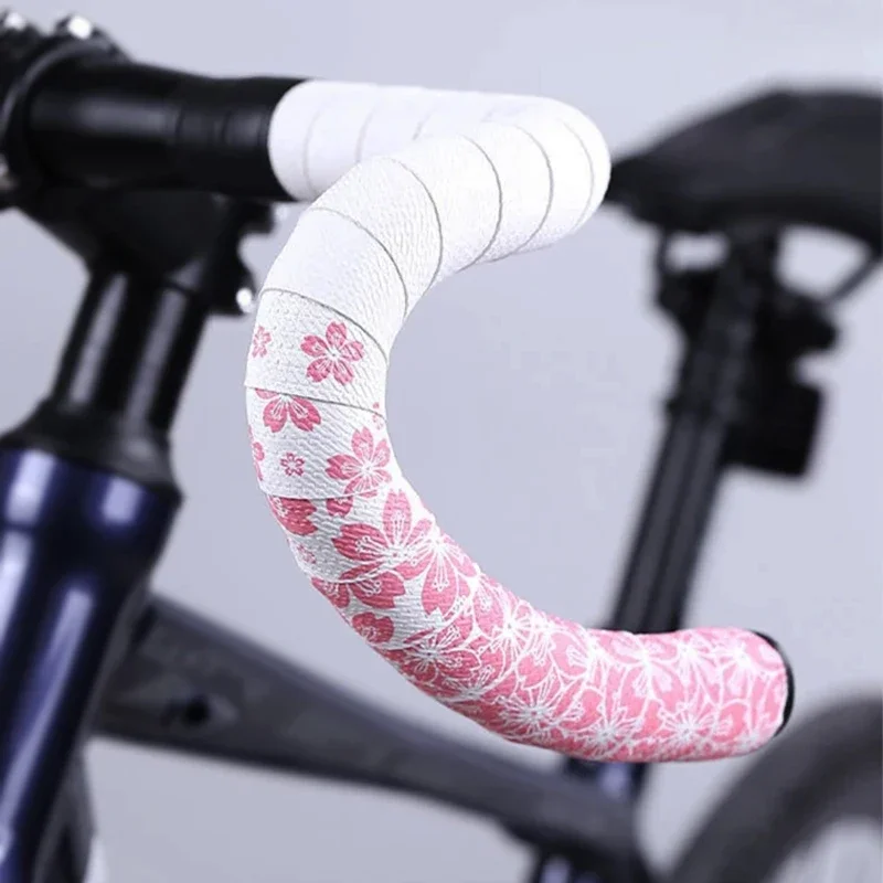 AliExpress Bike Bar Tape Sakura Pattern Road Bicycle Handlebar Cover Comfortable Bike Handles Strap Anti Slip