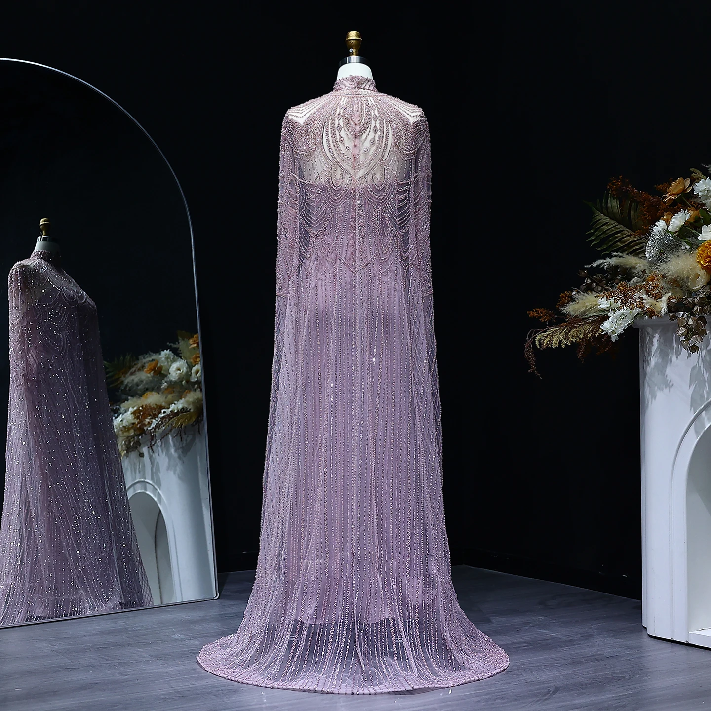 Sharon Said Luxury Beaded Dubai Nude Evening Dress for Arabic Women Wedding Elegant Kaftan Formal Party Gowns SS780 Customized image 6