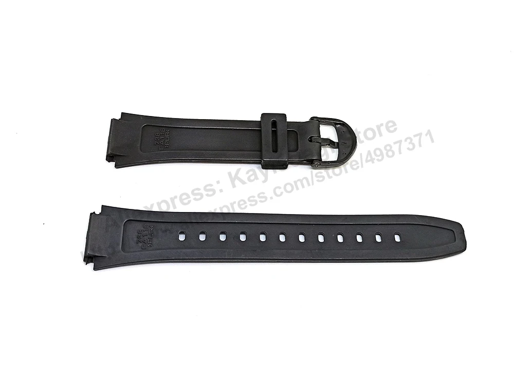 Fits/For Casio W-800 , W-800H , W-800HG , W-201 , W-201G - 18mm Black Rubber Replacement Watch Band / Strap