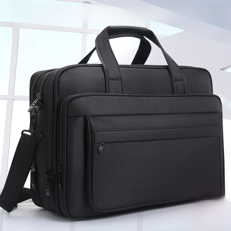 Porte-documents de grande capacité pour hommes, sac d'affaires 15.6 pouces 17 pouces 19 pouces, sac pour ordinateur portable, sacs à bandoulière, sacs à main en toile, sacoche