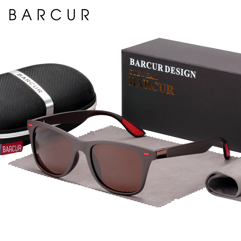 BARCUR Trending TR90 Polarized Sunglasses Women Square eyewear Men Sun glasses Vintage Unisex Goggle Male UV400 Oculos de sol