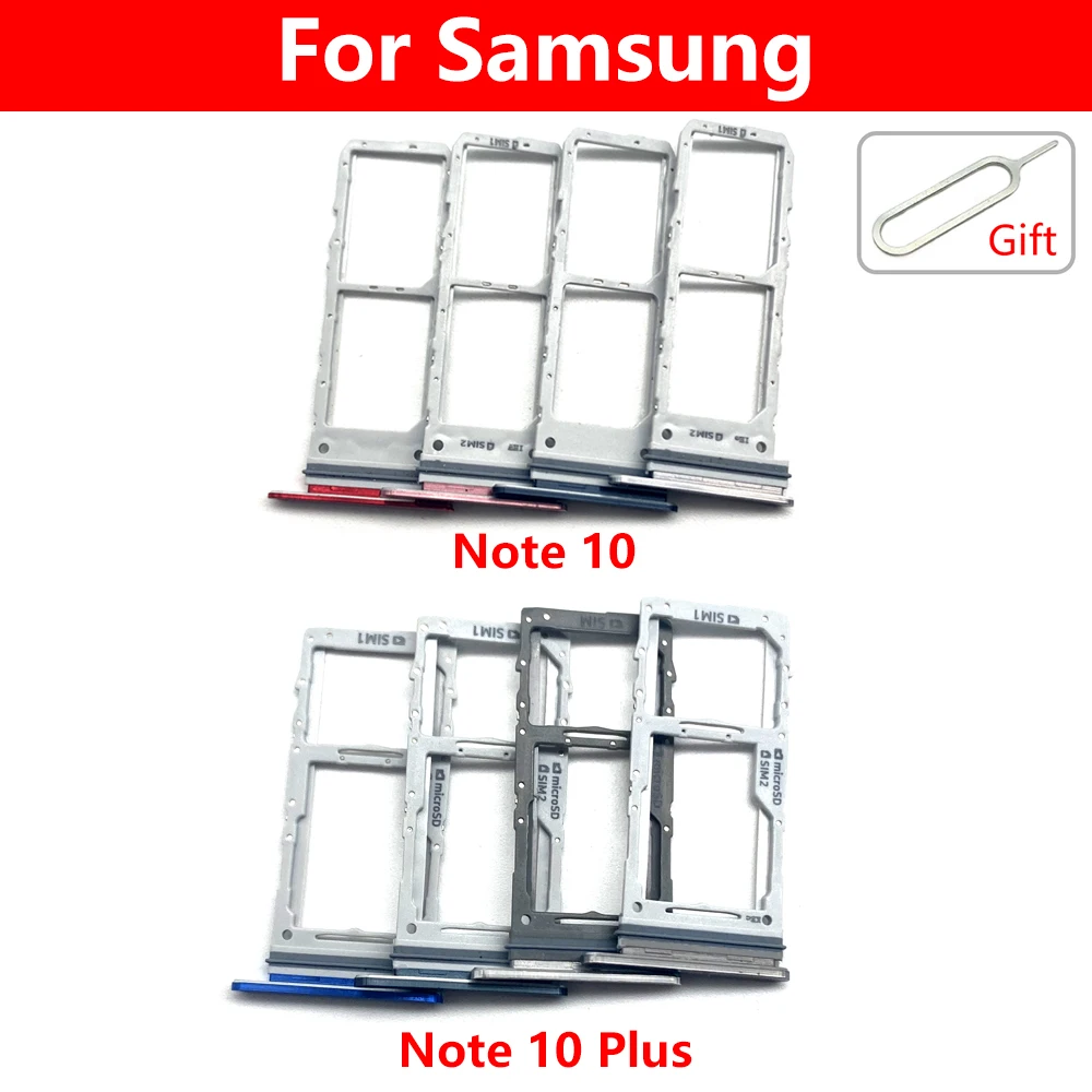 SIM Card Slot Tray For Samsung Note 10 Plus Lite Micro SD Reader Holder Sim Card Socket Adapter Replacement Parts