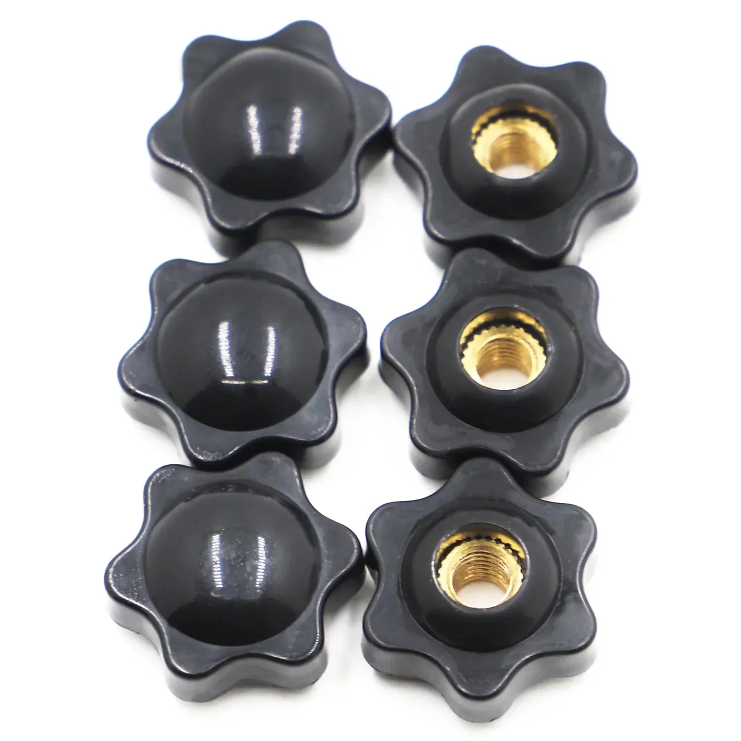 Écrous de serrage à la main en prune, 5 pièces, filetage de poignée étoile, écrous à pouce noirs mécaniques, bouton de serrage, écrous manuels M4 M5 M6 M8 M10