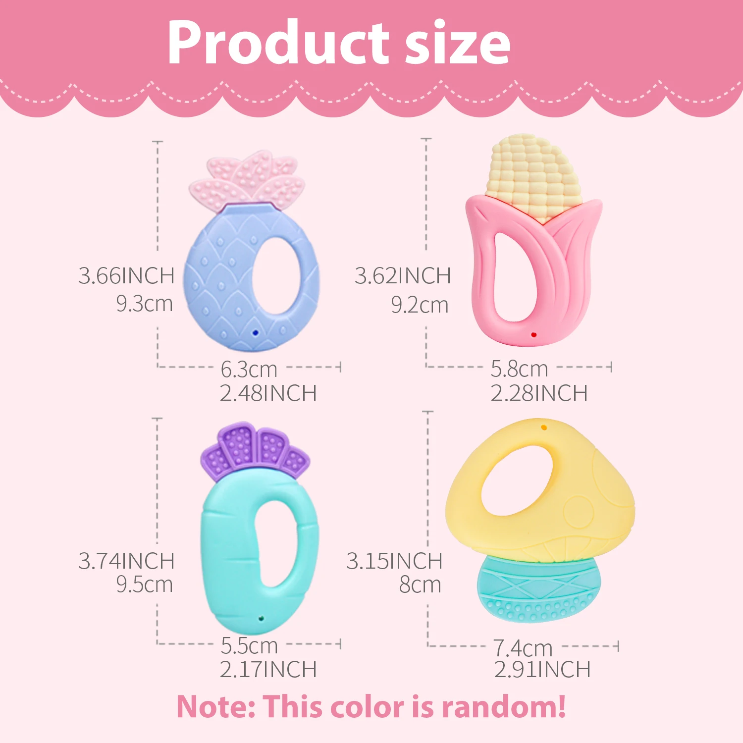 4-Pack Fruity Baby Rattle 6