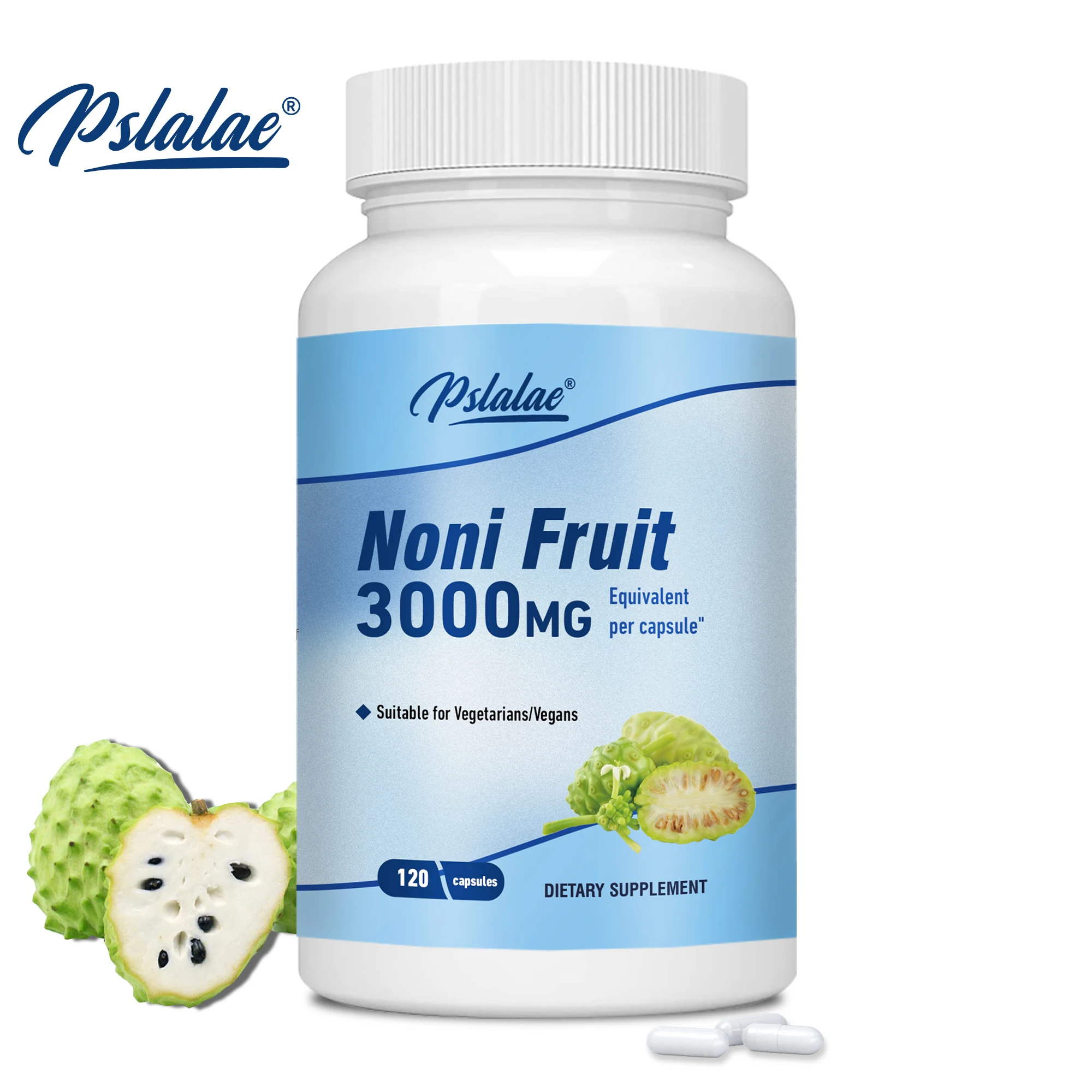 Noni Fruit 3000mg-proporciona energía, apoya la salud Intestinal, salud de la piel, mejora la inmunidad, antioxidante-120 cápsulas