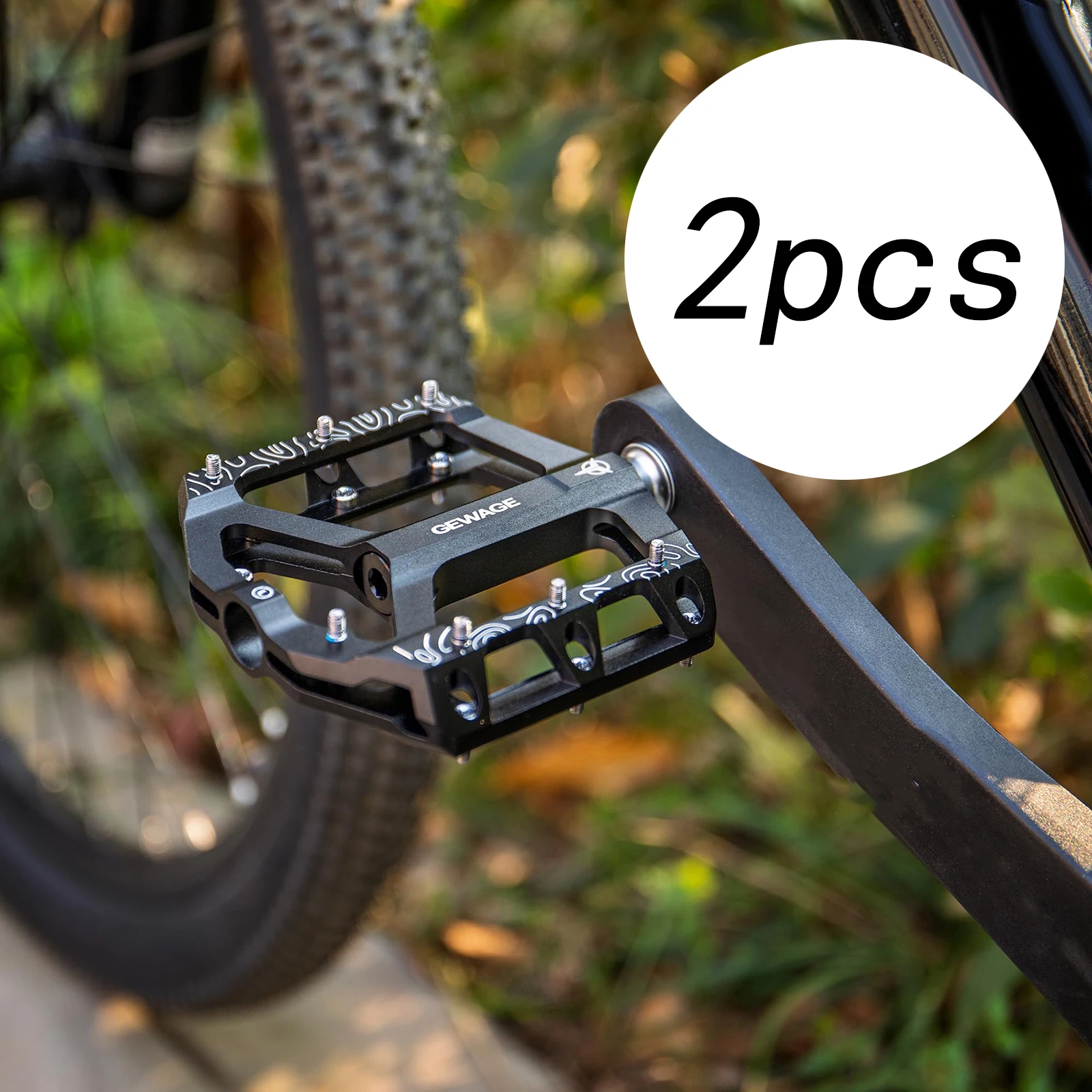 2 قطع دواسات الدراجة الجبلية دواسات الدراجة سبائك الألومنيوم مع مسامير مضادة للانزلاق منصة واسعة مسطحة لصيانة إصلاح BMX #5