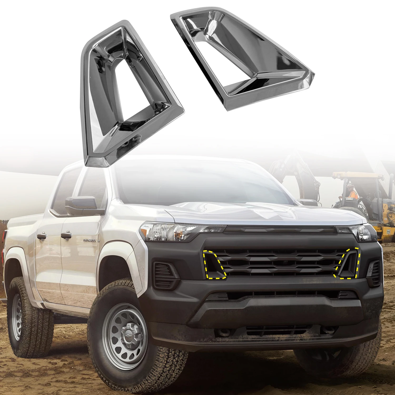 For Chevrolet Colorado 2023 2024 Car Accessories ABS Car Front Center Grill Cover, Not Fit For ZR2 Desert Boss Crew Cab