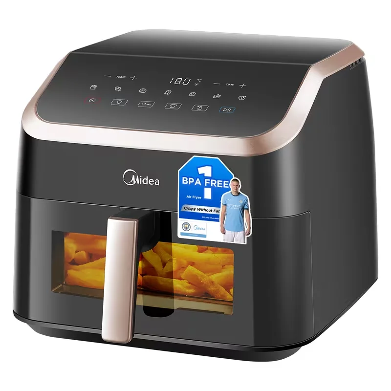 Freidora de aire de gran capacidad Midea, 9 en 1, con pantalla táctil digital y ventana de visualización, reduce el 90 % el uso de aceite