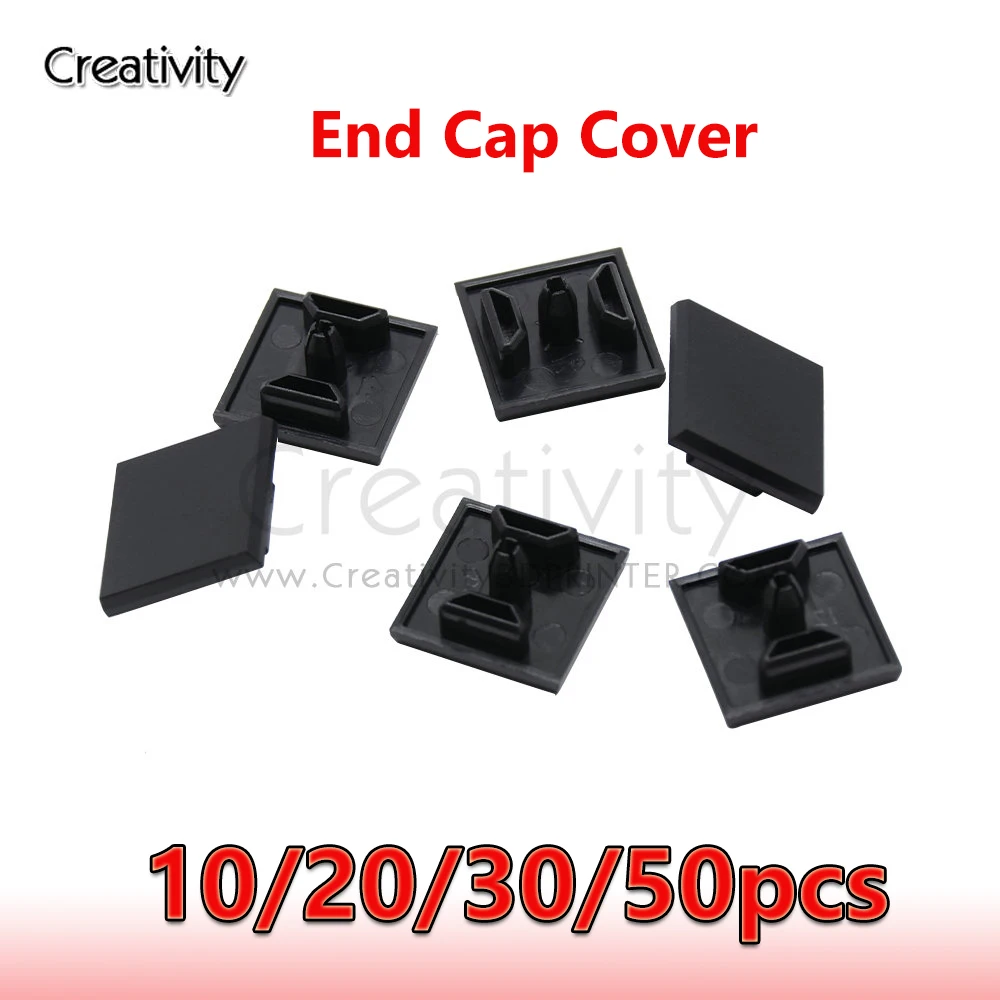 10pcs ALuminum profile end cap 2020 Plastic End Cap Cover Plate black for EU Aluminum Profile Nylon End Cap for CNC 3D Printer