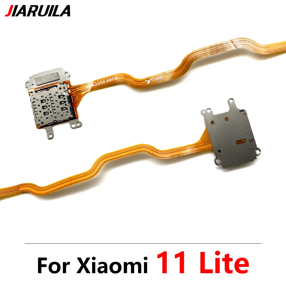 New For Xiaomi 11 Lite 5G SIM Card Holder Tray Slot Reader Socket Flex Ribbon Cable Connector Board Replacement