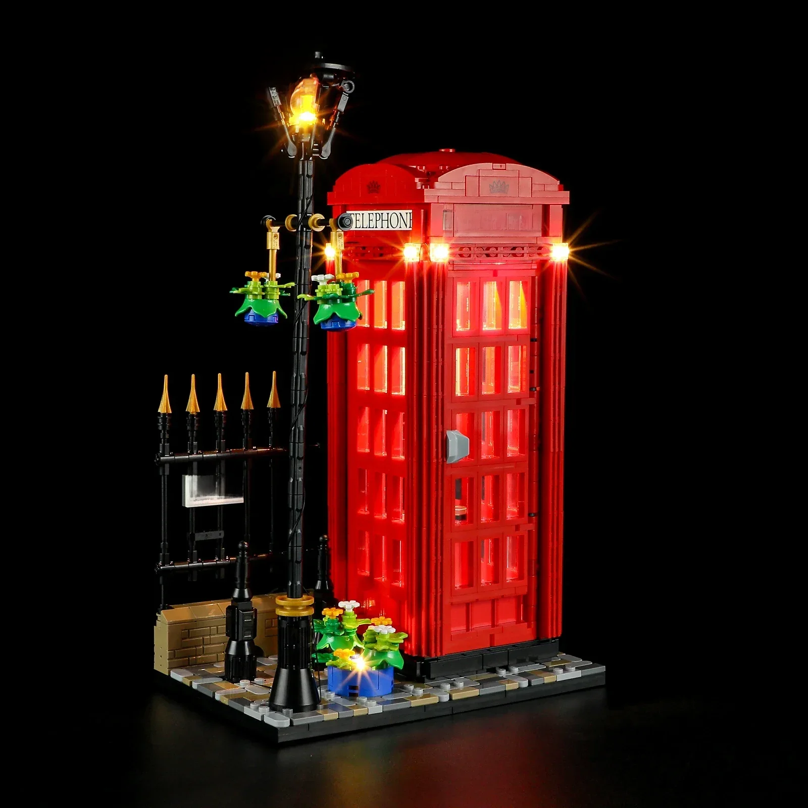 Hprosper led light für 21347 rote london telefon box dekorative lampe mit batterie box (ohne lego