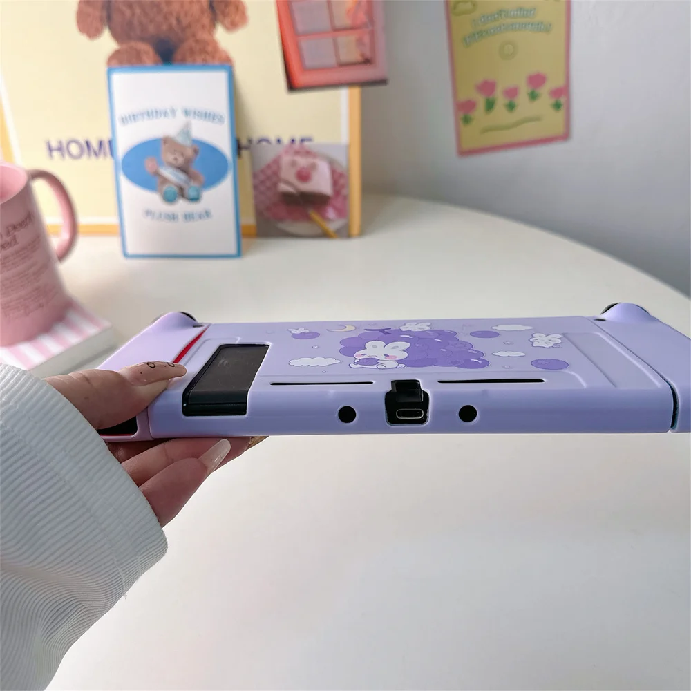 Cute Grapes Rabbit Protective Case For Nintendo Switch Oled Protector Cover For Switch NS Game Console Accessories Soft Casing