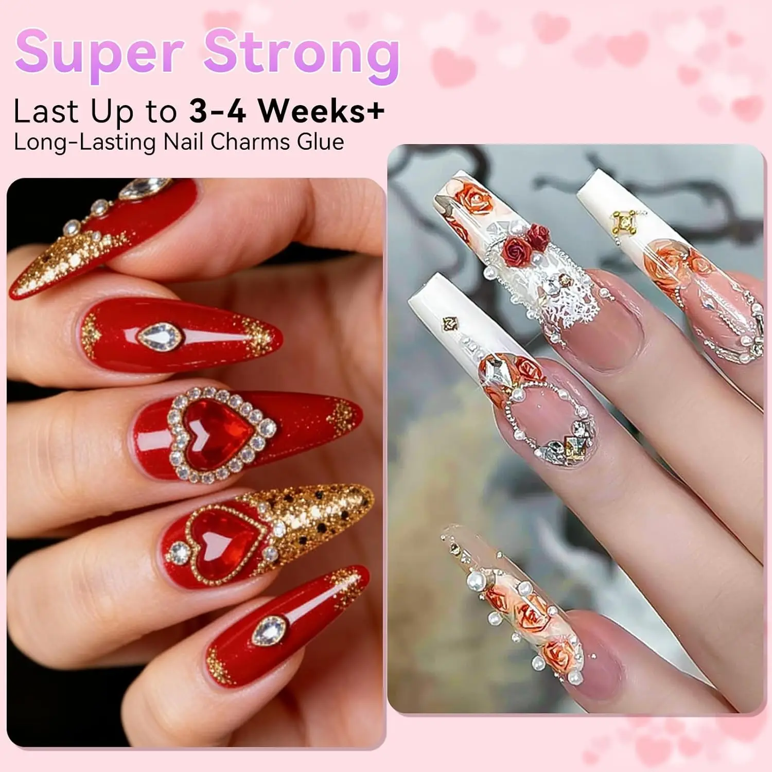 Makartt Rhinestone Glue for Nails - 30ML Super Strong Adhesive Gel Nail Glue for 3D Nail Art Molding, and Nail Charm Gem Jewelry