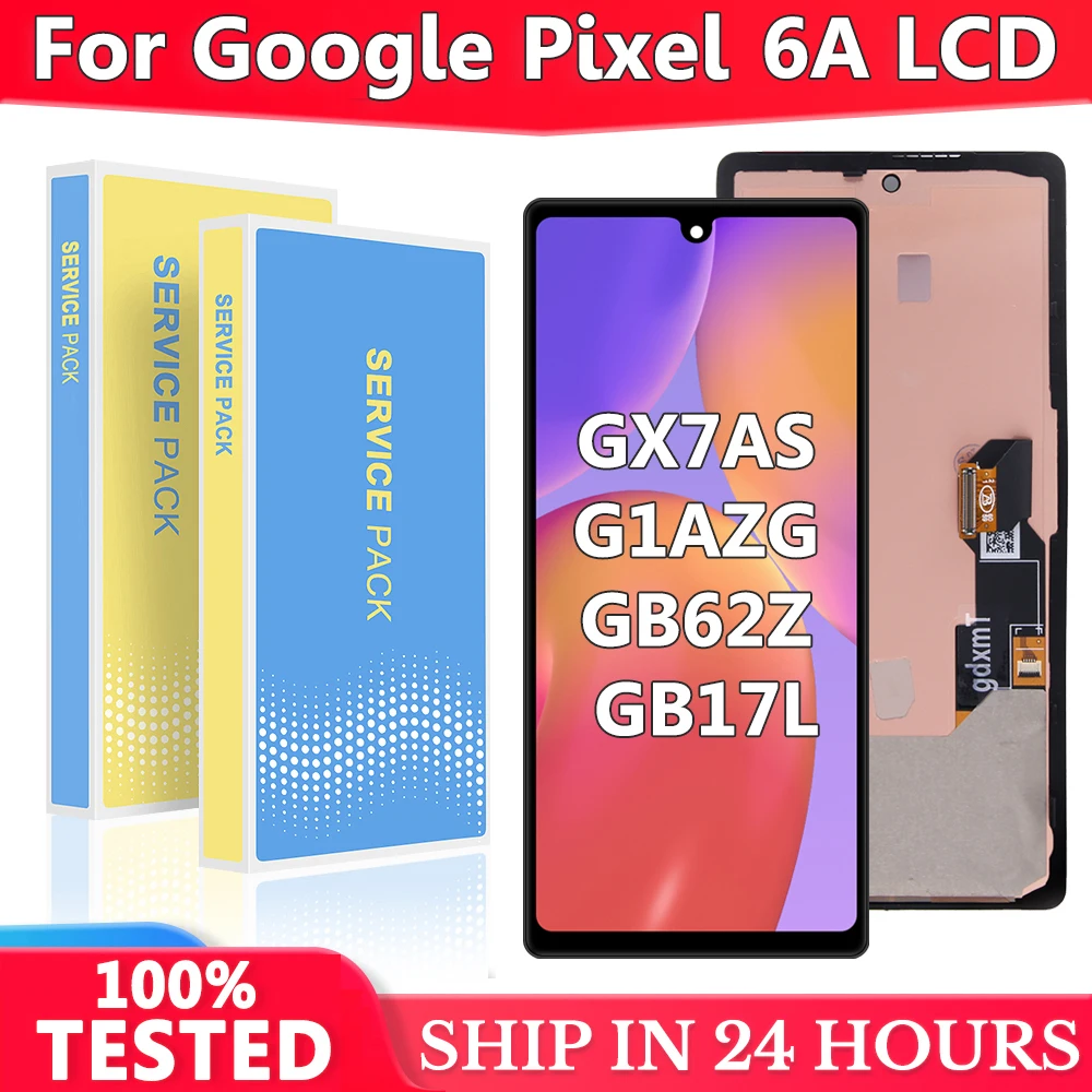 OLED For Google Pixel 6A LCD GX7AS, GB62Z, G1AZG, GB17L Display Touch Digitizer Replacement For Google Pixel 6A Display