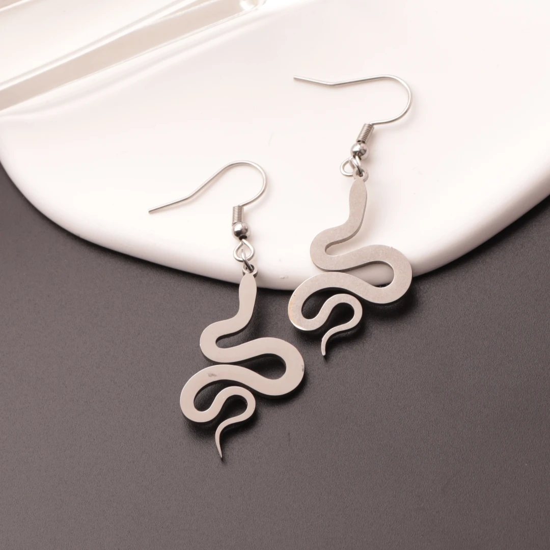 Women Snake Pendant Earrings Daily Life Bar Party S Shape Pendant Earrings Fits Girls Sexy Snake Shape Ear Jewelry Accessories