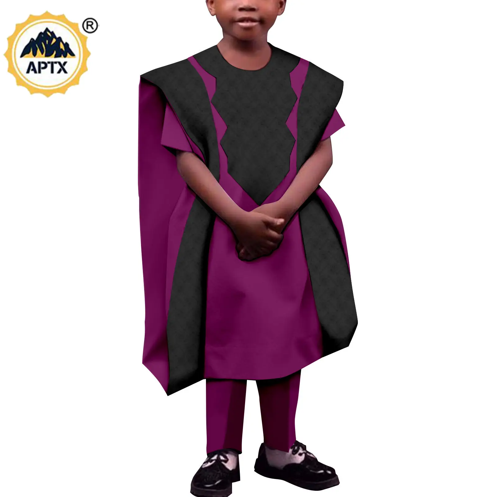 Dashiki  African Clothes for Kids Children Summer Casual Boys Agbada Outfits Asoebi Robes Top Shirts and Pants Sets Y224002