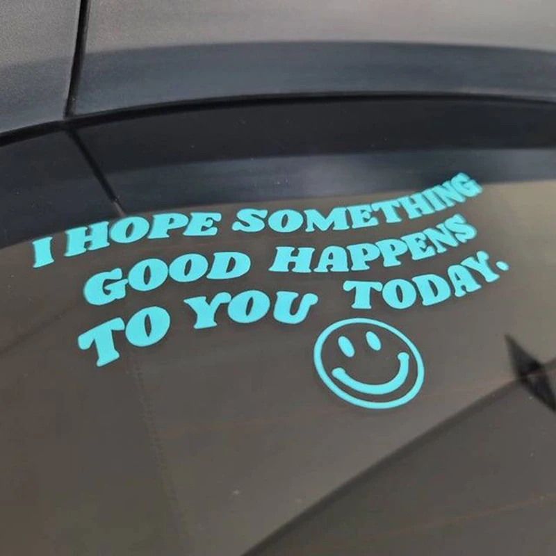 

Smiling Face and Text Vinyl Die-Cut Decals on Car Window,Mirror,Windshield Colorfast Waterproof Stickers for Mini Cooper BMW