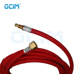 Tig Welding Cable  Red Soft  Hose 4M Front Connector 3/8-24  Tail Joint  M16*1.5  For WP9 WP17 Torch Head