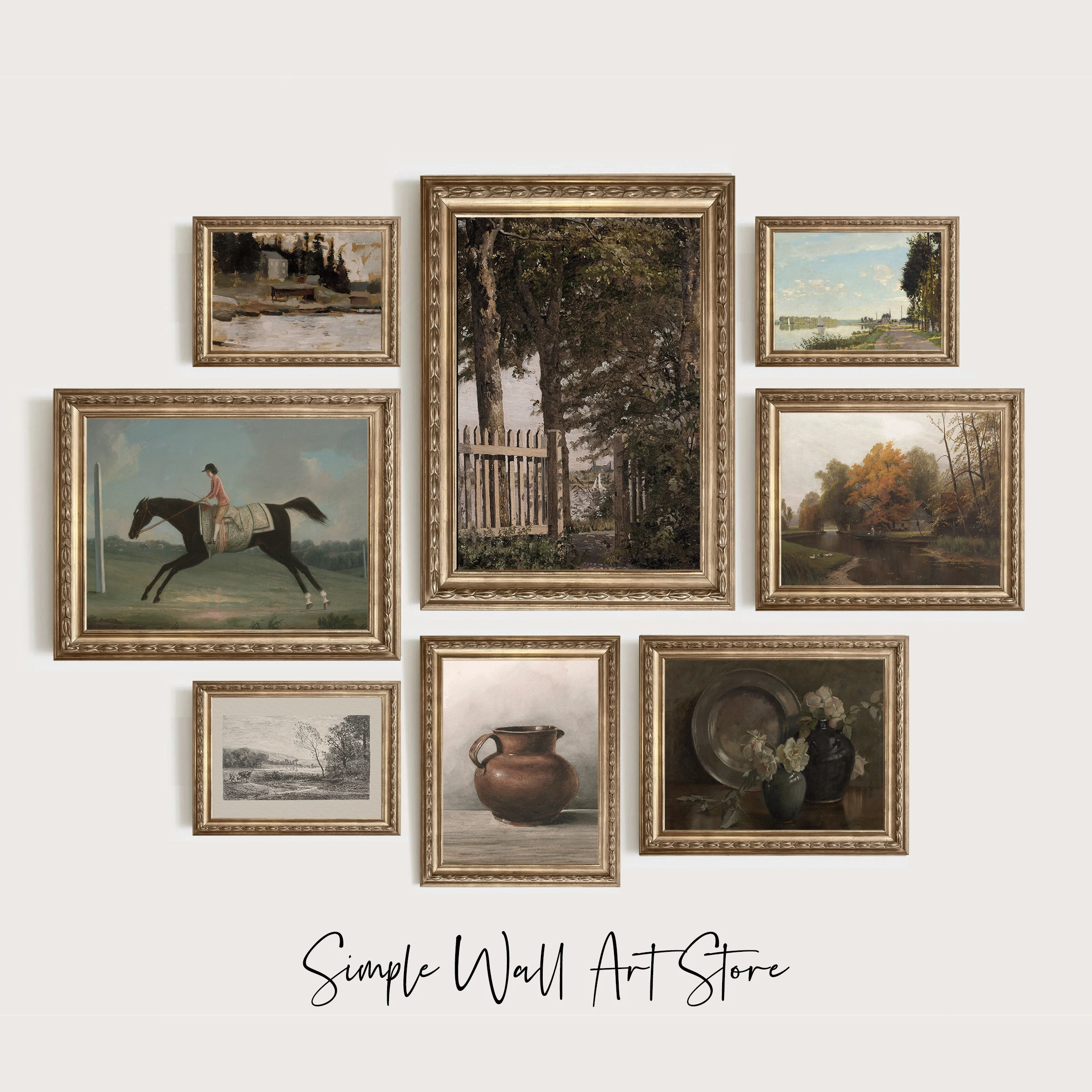 

Rural Landscape Poster Farm Horse Racing Canvas Painting Nordic Art Print Kitchen Still Life Wall Picture Living Room Home Decor