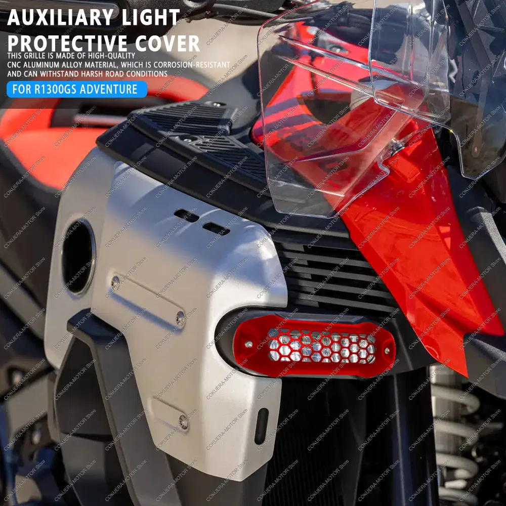 

for R1300GS R 1300 GS 2024 2025 CNC Motorcycle Fog Lampshade Honeycomb Hollow Design Auxiliary Light Protective Cover