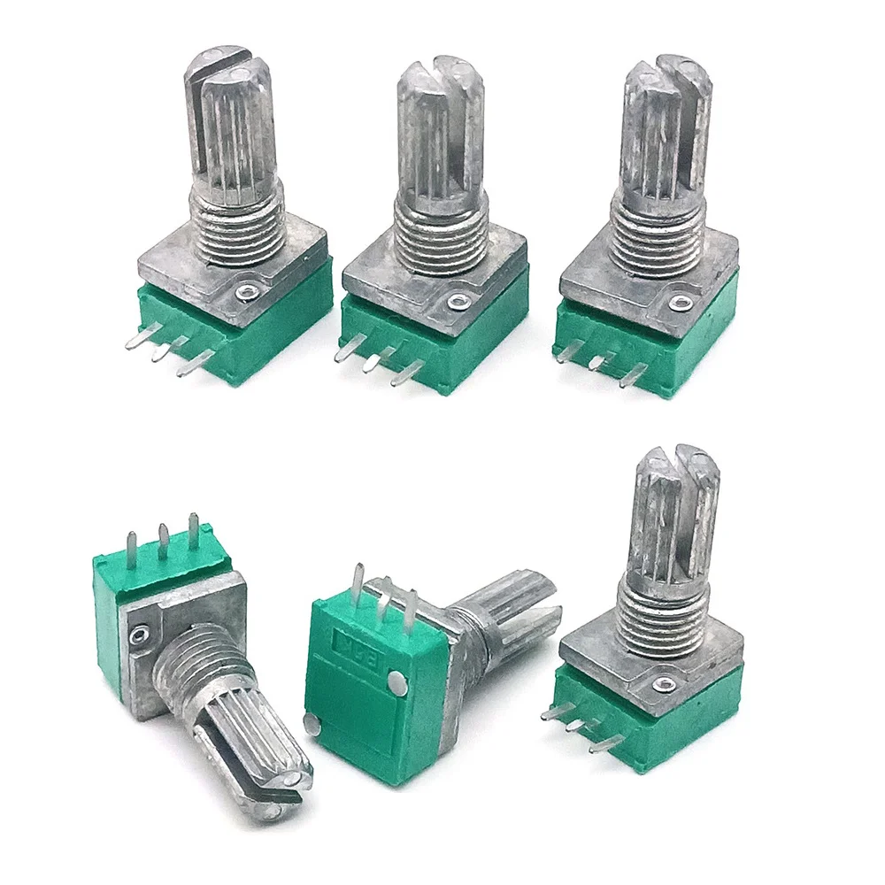 5PCS RV097N 3 Pin Rotary Potentiometer High Precision Adjustable Resistor for Audio and Electronics Control 1K 5K 10K 20K 50K