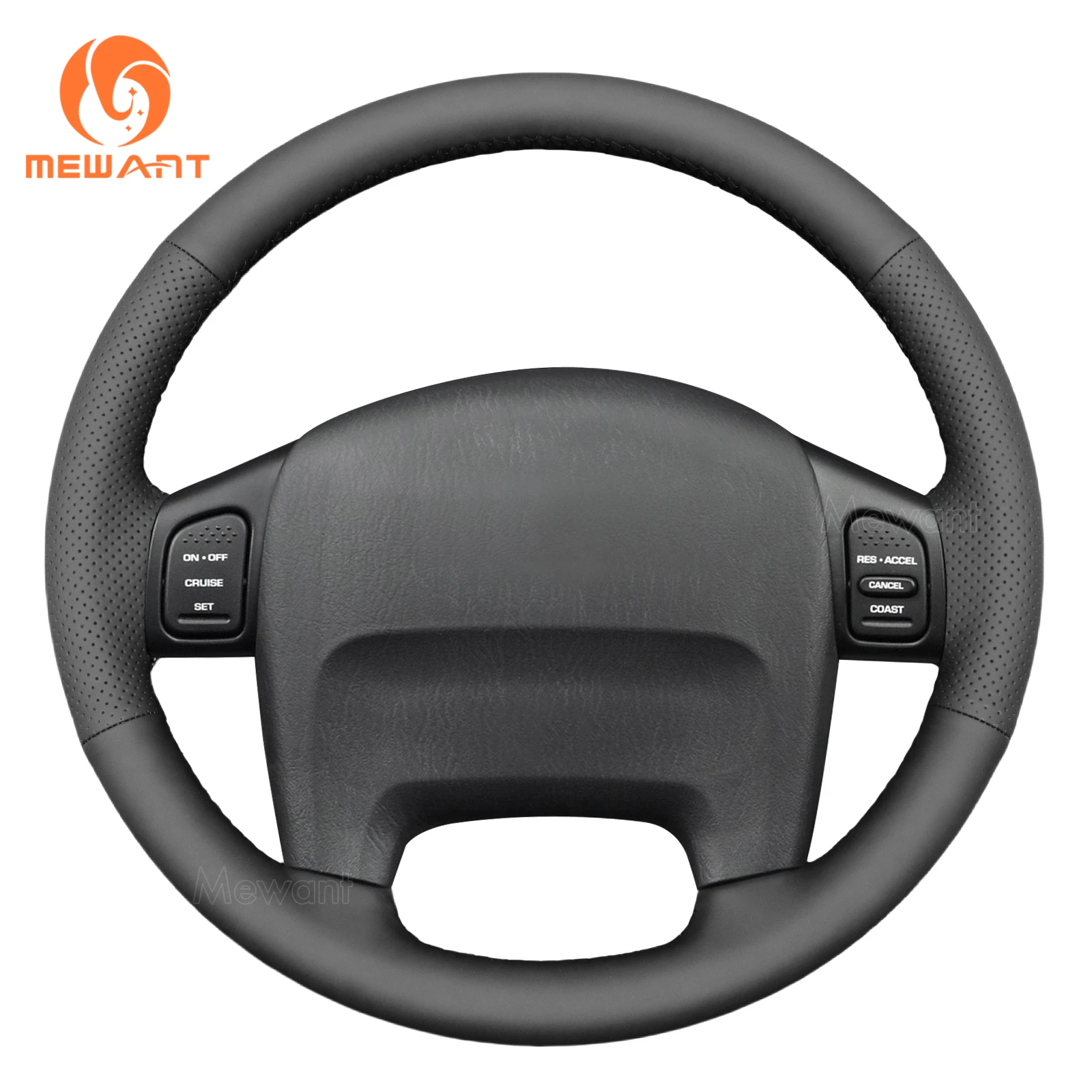 Mewant Black Genuine Leather Car Steering Wheel Cover for Jeep Wrangler 1997-2006 Jeep Grand Cherokee 1999-2004