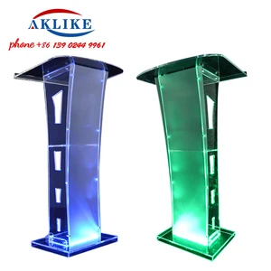 Luminous Podium Personalized Logo Personalized Parking Table Organic Glass Pulpit 10 Main Pulpit Sales - №4