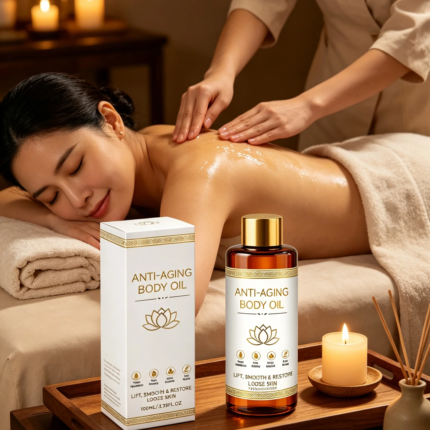 Anti Aging Body Oil Deep Hydration Rough Skin Remover Silky Glossy Non Greasy Natural Rosehip Oil Moisturizing Body Oil 100ml