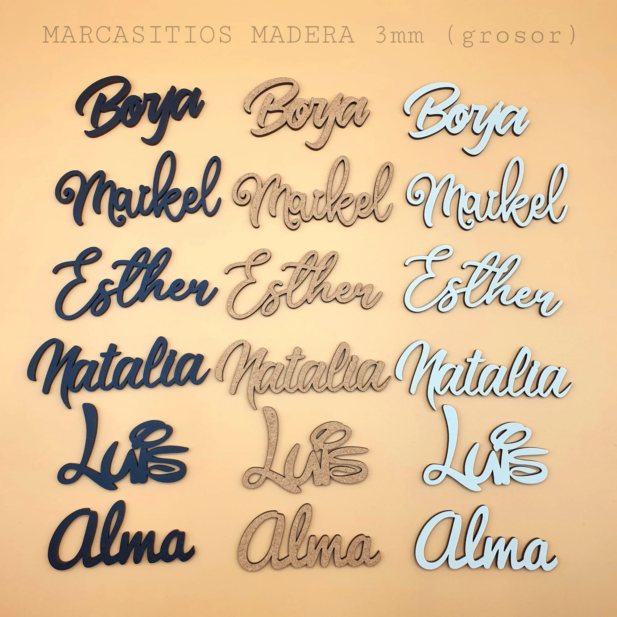 Custom Wooden name signs for wedding seatingplan communions christening events Christmas birthday MAGNET OPTION