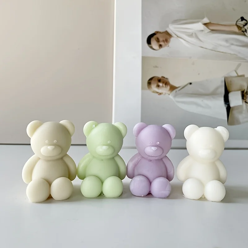 Picture 5: Small Bear Silicone Mold for Handmade Candles Aromatherapy Soap Resin Plaster Decorations Gift Box Mold