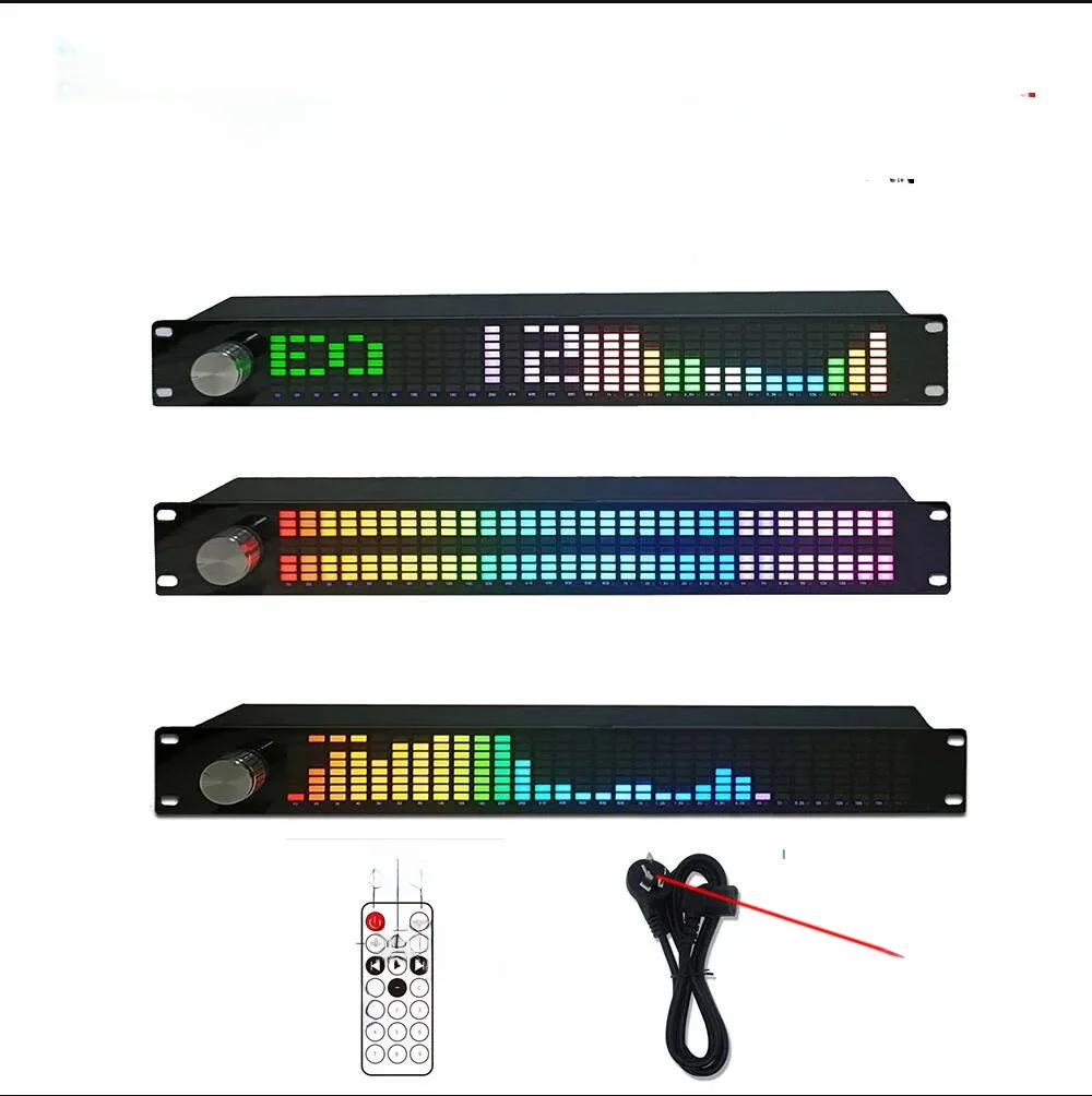 1.5U Music Spectrum Digital Equalizer EQ balancer pickup display Audio LED Level Indicator Melody Rhythm Light w Remote control — zdjęcie 2
