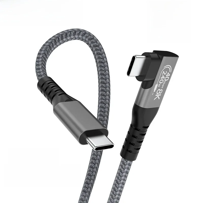Kabel Thunderbolt 4 USB4 90 stopniowy Typ C 40Gbps USB4 Kątowy Kabel USB C do Typu C do Transferu Danych PD 240W Szybki Kabel USB-C do Ładowania — zdjęcie produktu 7