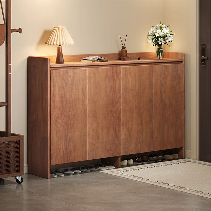 

Home shoe cabinet, entryway storage unit, modern Chinese style, large capacity, dustproof solid wood shoe rack