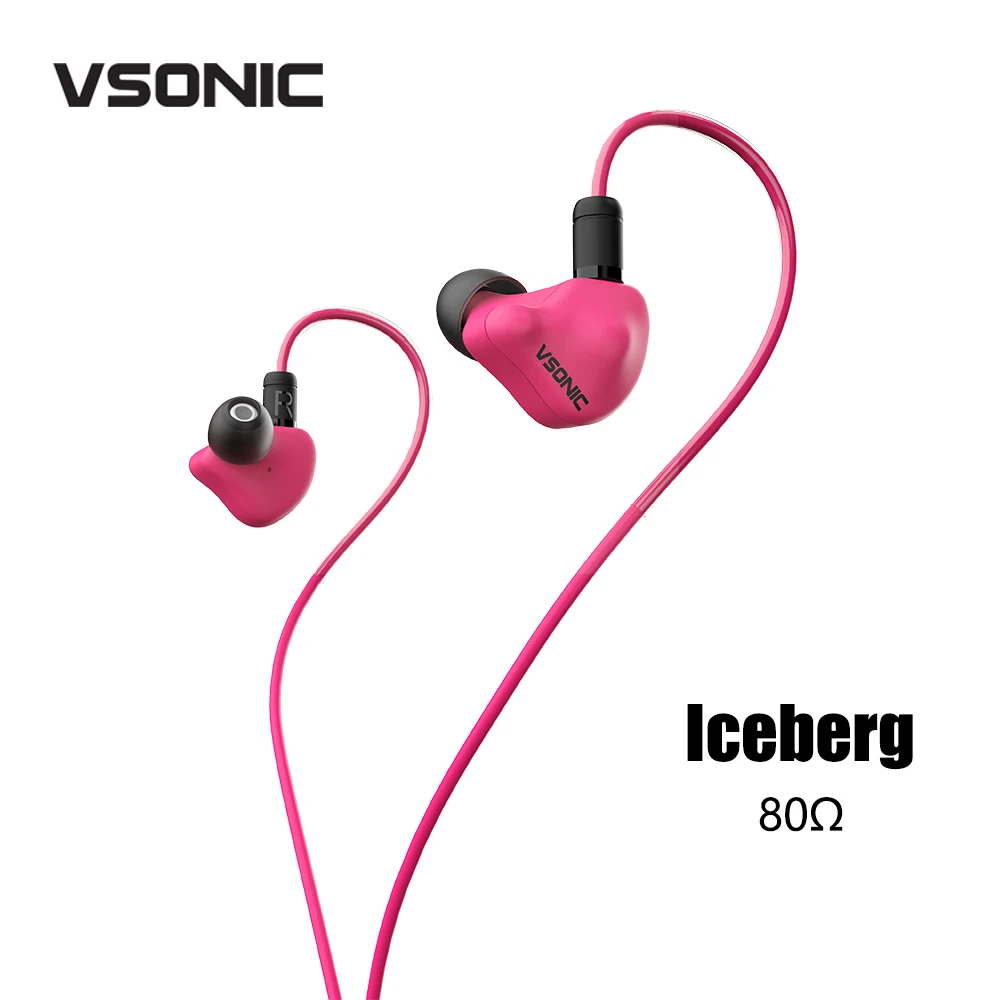 

Игровые внутриканальные наушники VSONIC Iceberg 80Ω HIFI с проводным подключением, 11-мм динамическим драйвером CCAW и кристаллически усиленной диафрагмой, мониторные наушники