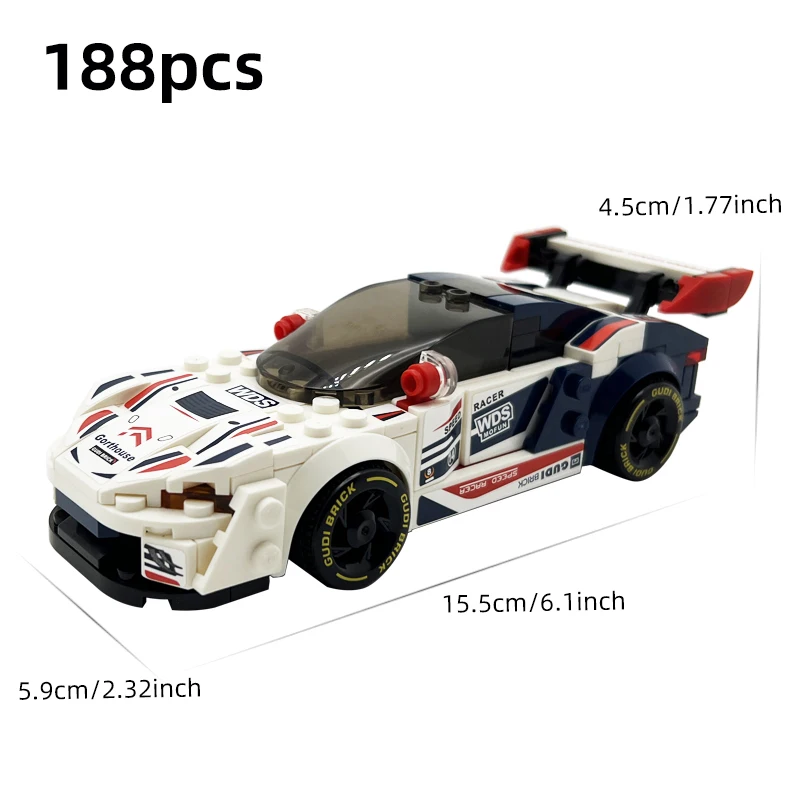 Stad Super Racing Sport Witte Auto Model Bouwstenen Kits Set Voor Liefhebber Kinderspeelgoed Jongen Kerst Verjaardagscadeau