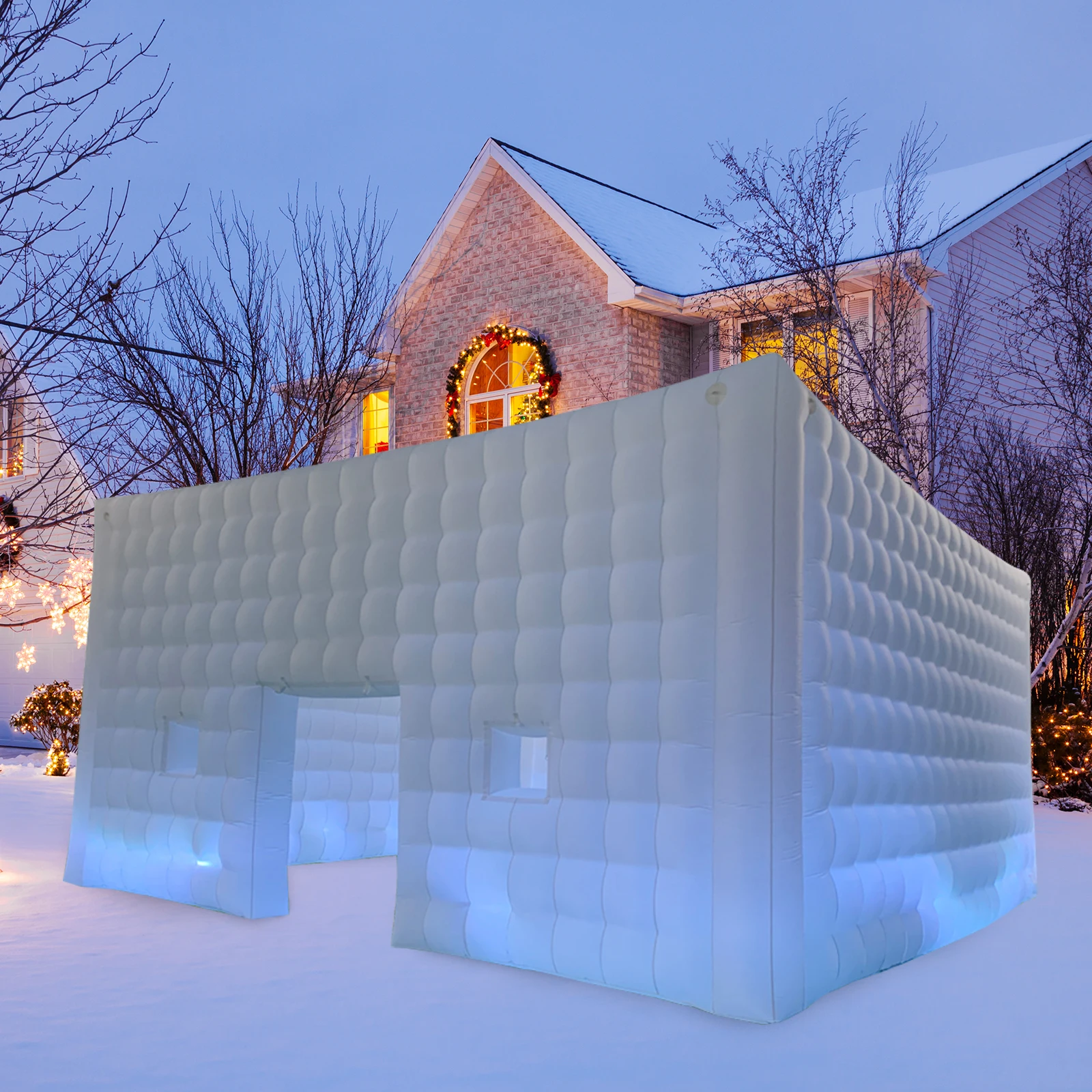 Grande tenda gonfiabile per cubetti da discoteca, cubo d'aria portatile, gazebo quadrato, sala eventi, tenda, casa con luce da discoteca e ventilatore per la festa