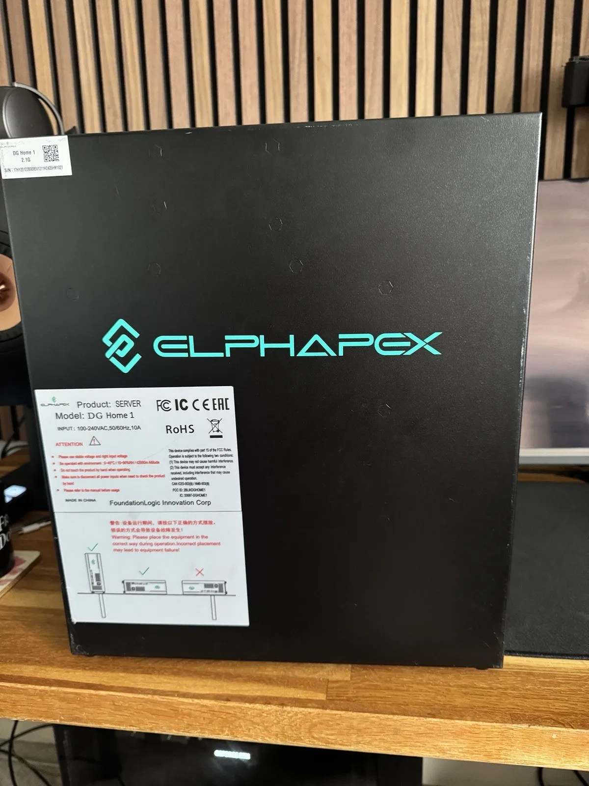 WINNER  Stock DG Home 1 2.1G 2100MH/s 630W ElphaPex LTC DOGE Scrypt Miner ASIC Miner