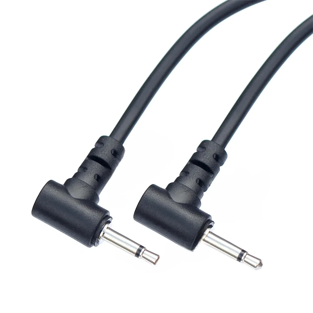 Câble mono mâle vers mâle à double prise coudée droite, 2 pôles, 20cm, 1.8m, 3.5mm