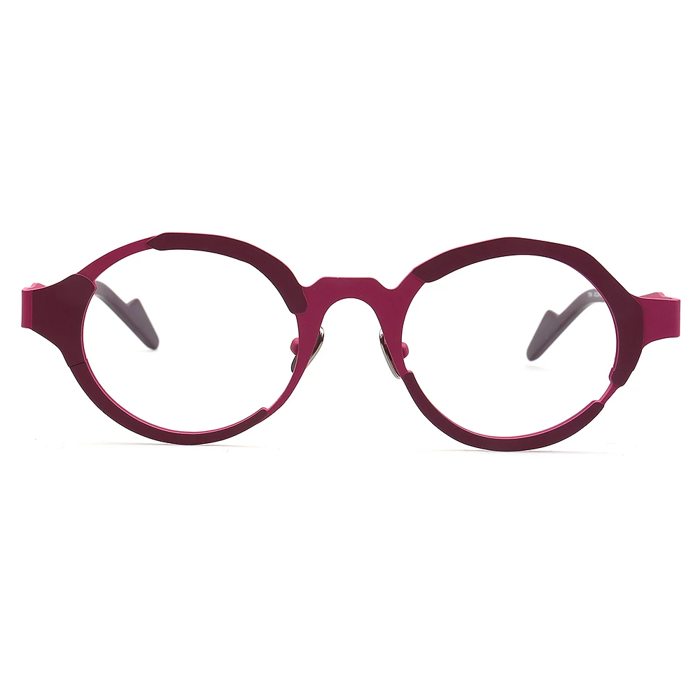 Funky Mens Round Titanium Eyeglasses Women Vintage Optical Glasses Frames Nerd Prescription Spectacles Oddball Eyewear Myopia