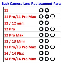 New Camera Glass Lens Back Rear Camera Glass Lens With Sticker For iPhone 6 6s 7 8 Plus X XR XS 11 12 13 14 Pro Plus Mini Max