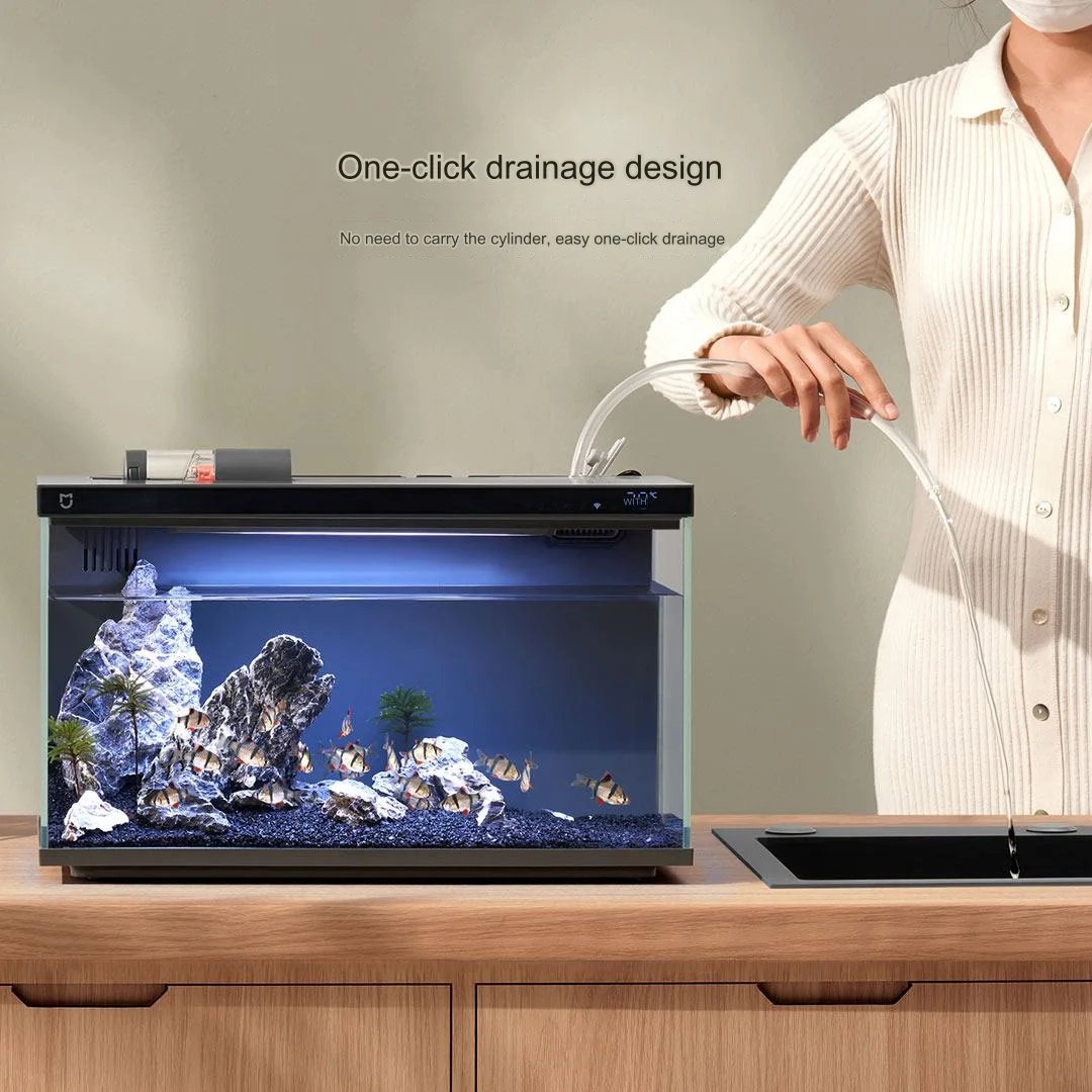 مضخة مياه لخزان الأسماك من Xiaomi بنقرة واحدة، مضخة مياه لتعديل التروس الذكية منخفضة الضوضاء مناسبة لخزان الأسماك الذكي Mijia