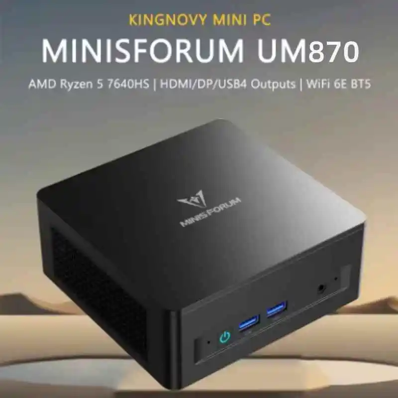 MINISFORUM UM870 Slim Ryzen 7 8745H Мини-ПК с окнами 11 Pro DDR5 5600 МГц Wi-Fi6E Трехдисплей HDMI2.1 Настольный игровой компьютер