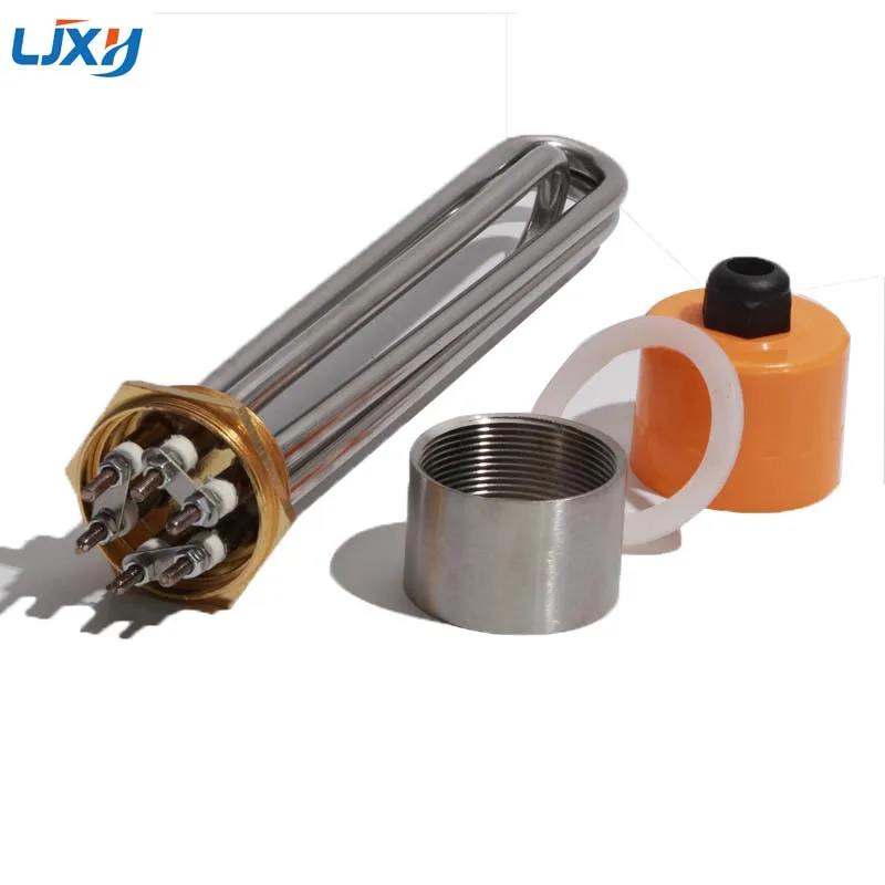 LJXH DN50(2 BSP) Tubular Electric Water Heater Element 304 Stainless Steel with Copper Thread 220V/380V 3KW/6KW/9KW/12KW