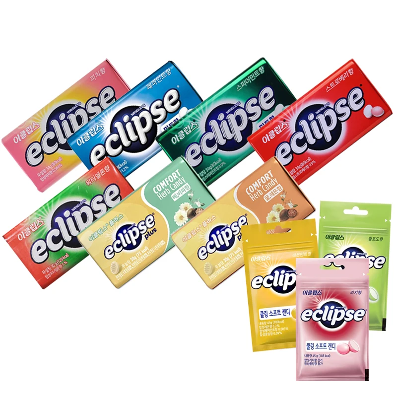 Eclipse Candy paquete de 10 piezas, menta verde, melocotón, fresa, limón, menta verde, uva rica