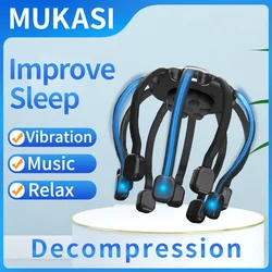 Mukasi elektrische Kopf massage gerät Kopf kratzer Bluetooth Musik Vibration Octopus Kopfhaut massage für besseren Schlaf Dekomprimieren entspannen