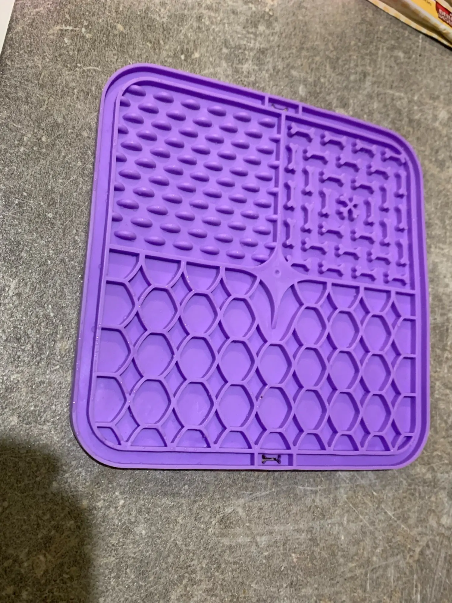 Customer review photo for Dog Lick Mat with Suction Cups