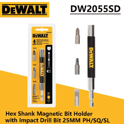 DEWALT DW2055SD 마그네틱 비트 홀더 육각 섕크 충격 드릴 비트가 있는 급속 로드 비트 25MM PH/SQ/SL 전동 공구 액세서리