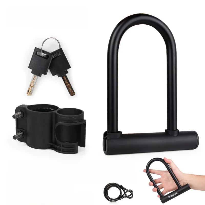 AliExpress UCHOOSE Anti Theft Convenient Motorcycle Accessories Security Lock Reinforced With Key Anti Theft Lock U-shaped Bicycle Motorbike Lock