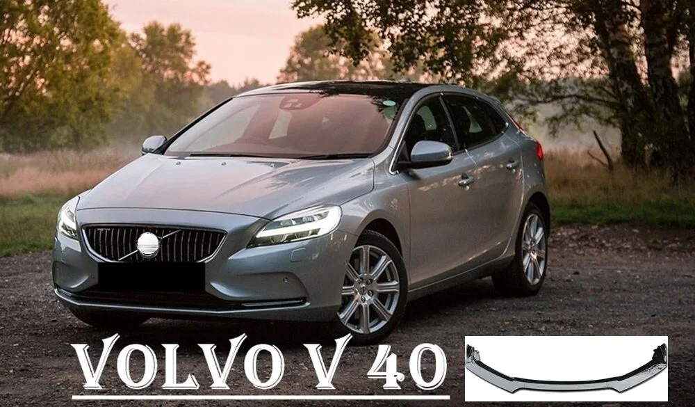 For VOLVO V40 Front Bumper Attachment Lip 2012-2020 Piano Glossy Black Splitter Diffuser Universal Spoiler Bumper