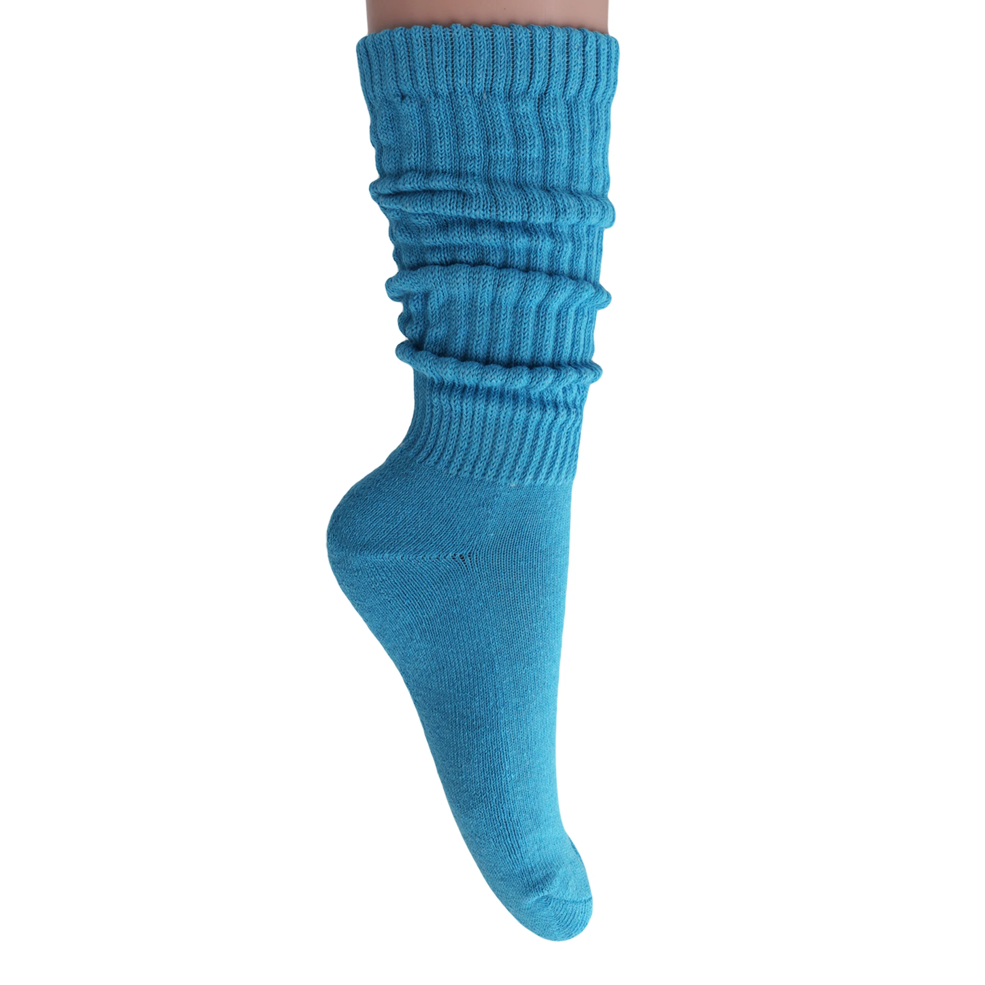 Turquoise Slouch Socks for Women 1 Pair Scrunch Calf Socks Shoe Size 5 to 10